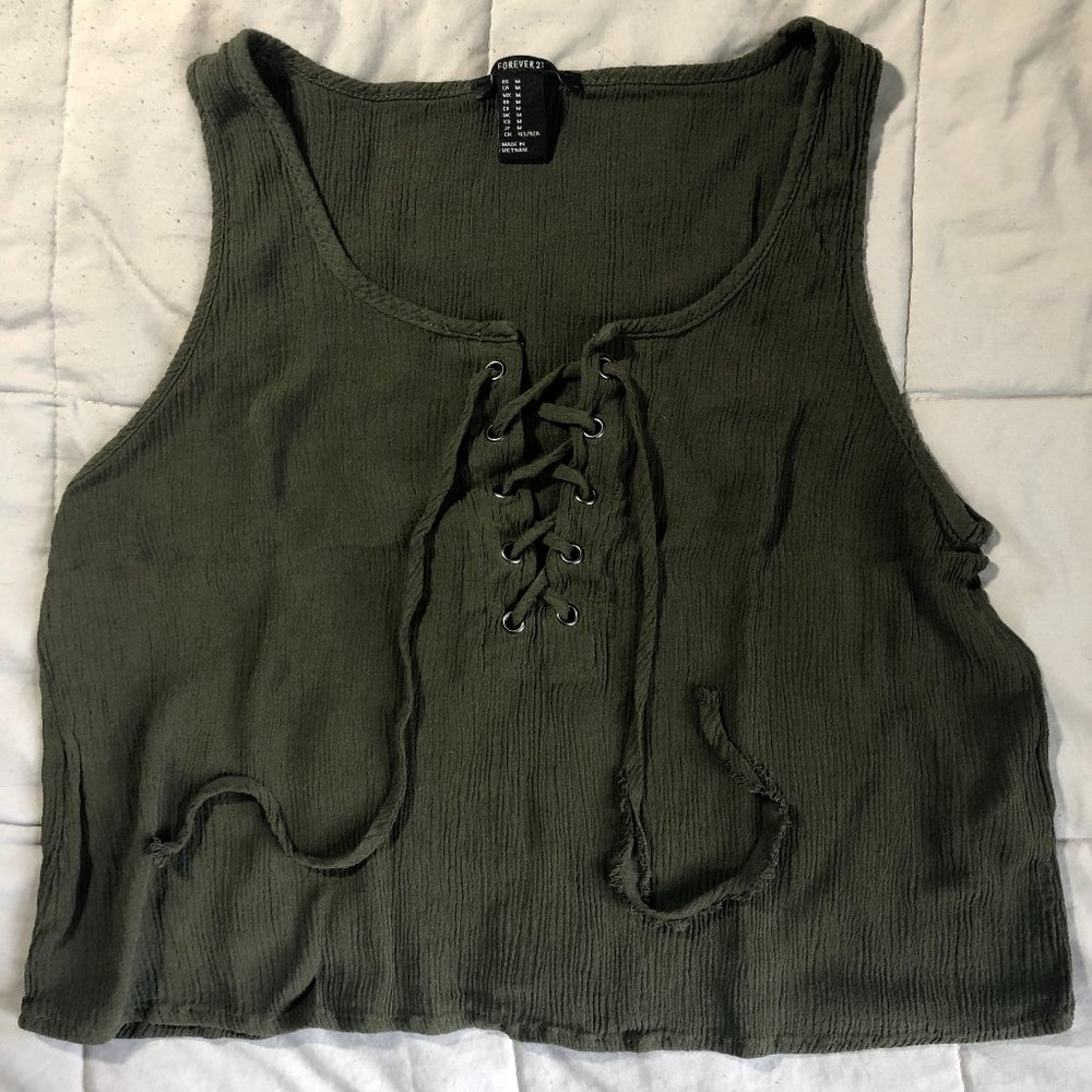 Forever 21 Army Green Tank Top